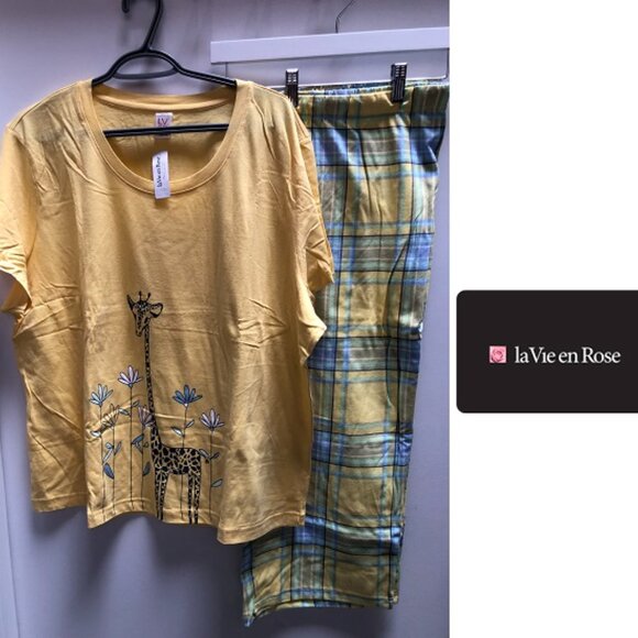 NWT LA VIE EN ROSE WOMEN'S COTTON PAJAMA SET (S) - Picture 1 of 3